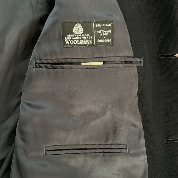 Vintage Calvin Klein Mens Classic Navy 3 Button Wool Blazer/Sports Coat Size 44R - Picture 4 of 13